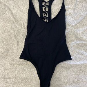 Women’s black one piece swim suit